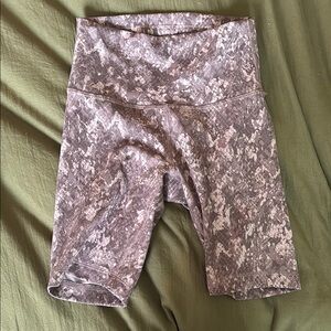 Women's Lululemon Biker Shorts - Snakeskin print